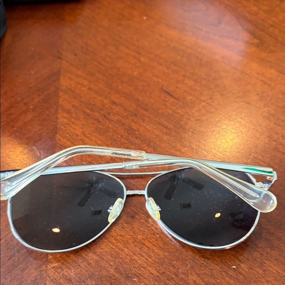 Diane Von Furstenberg DVF Silver Aviator Sunglasses - Picture 2 of 6